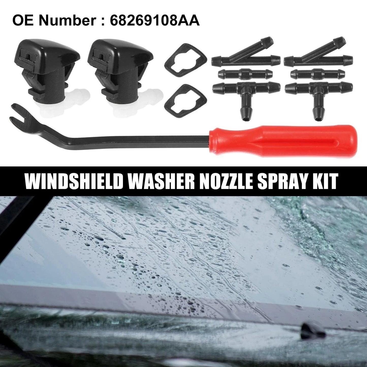 11pcs Front Windshield Washer Nozzle Kit for Dodge Durango (2011-2019)