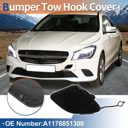 Front Car Bumper Tow Hook Cover for Mercedes-Benz (2015-2023) Cosmos Black