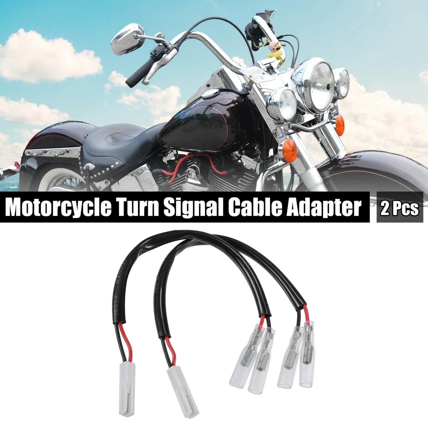 Motorcycle Turn Signal Cable Adapter Connector for Honda  2 x Pcs