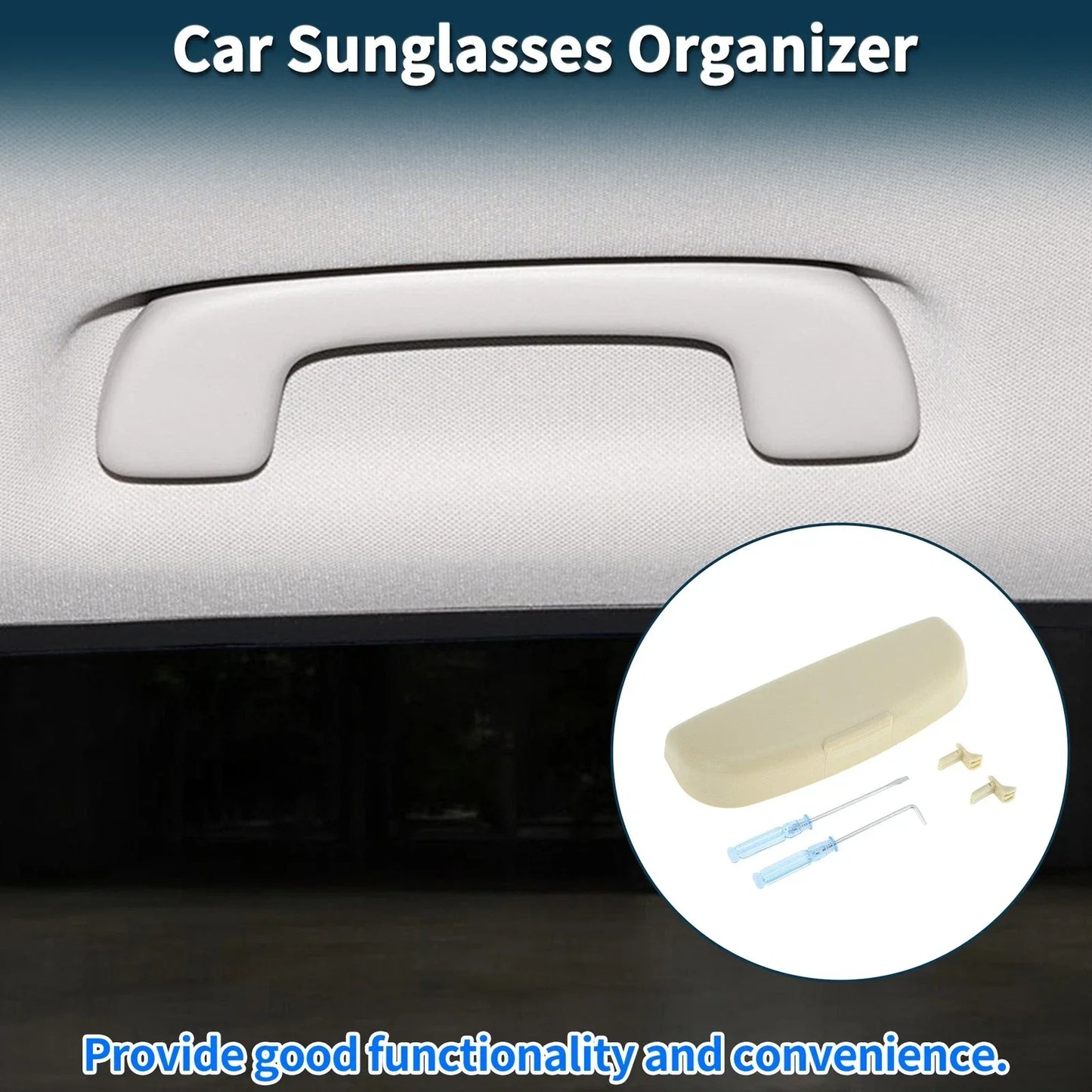 Sunglasses Case for Mercedes-Benz GLA Eyeglasses Holder Storage Box Beige