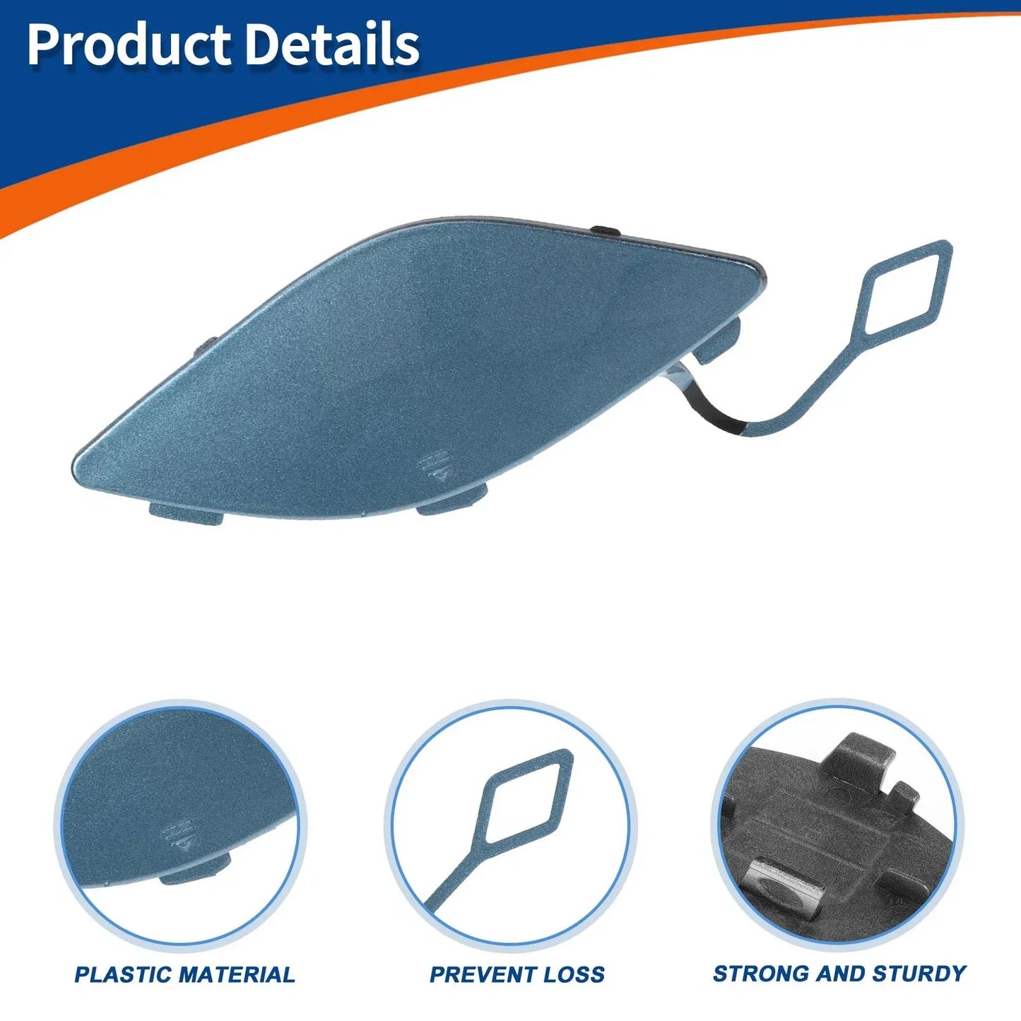 Front Car Bumper Tow Hook Cover for Mercedes-Benz E350 (2010-2014) Blue