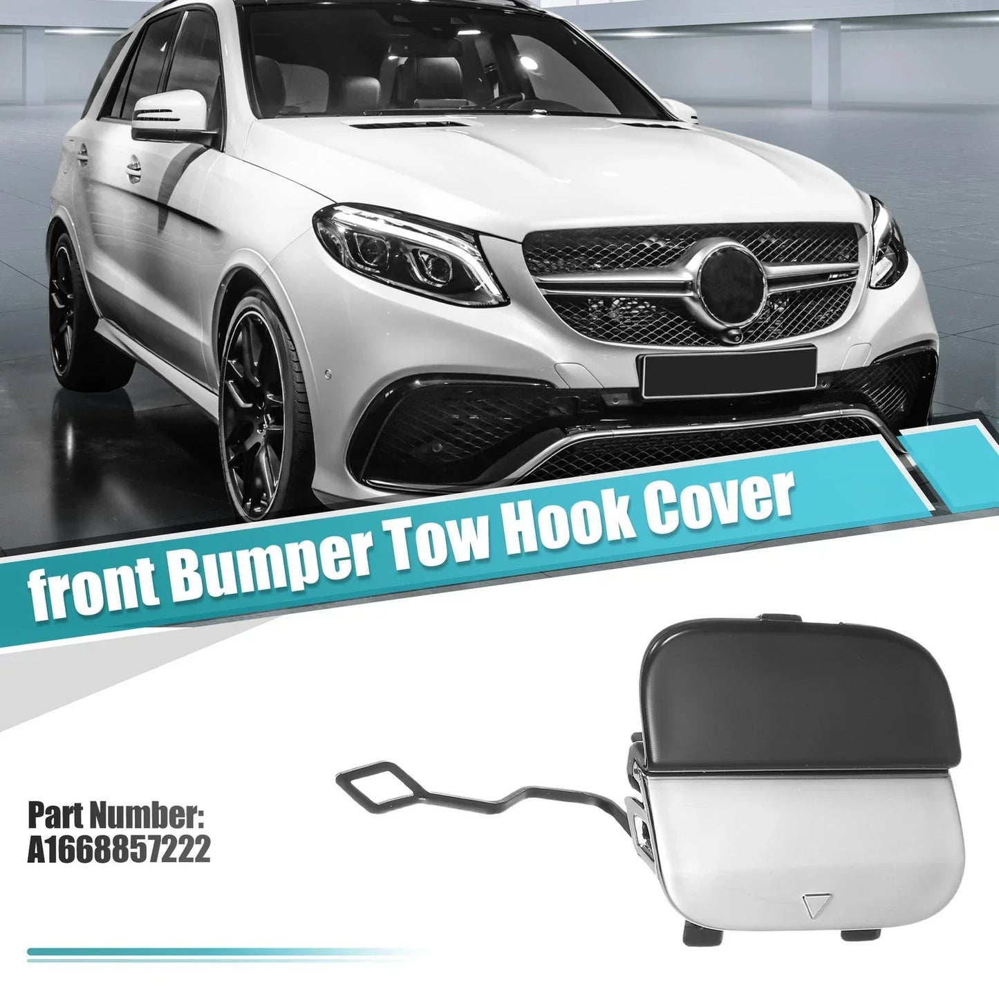 Front Bumper Tow Hook Cover for Mercedes-Benz GLE 63 (2016-2023) Black