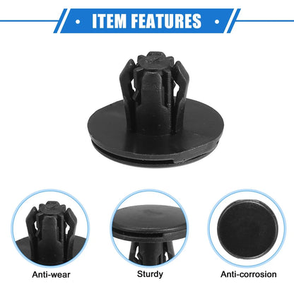 50 Pcs Fender Liner Retainer Clips for Honda - Durable Plastic Black