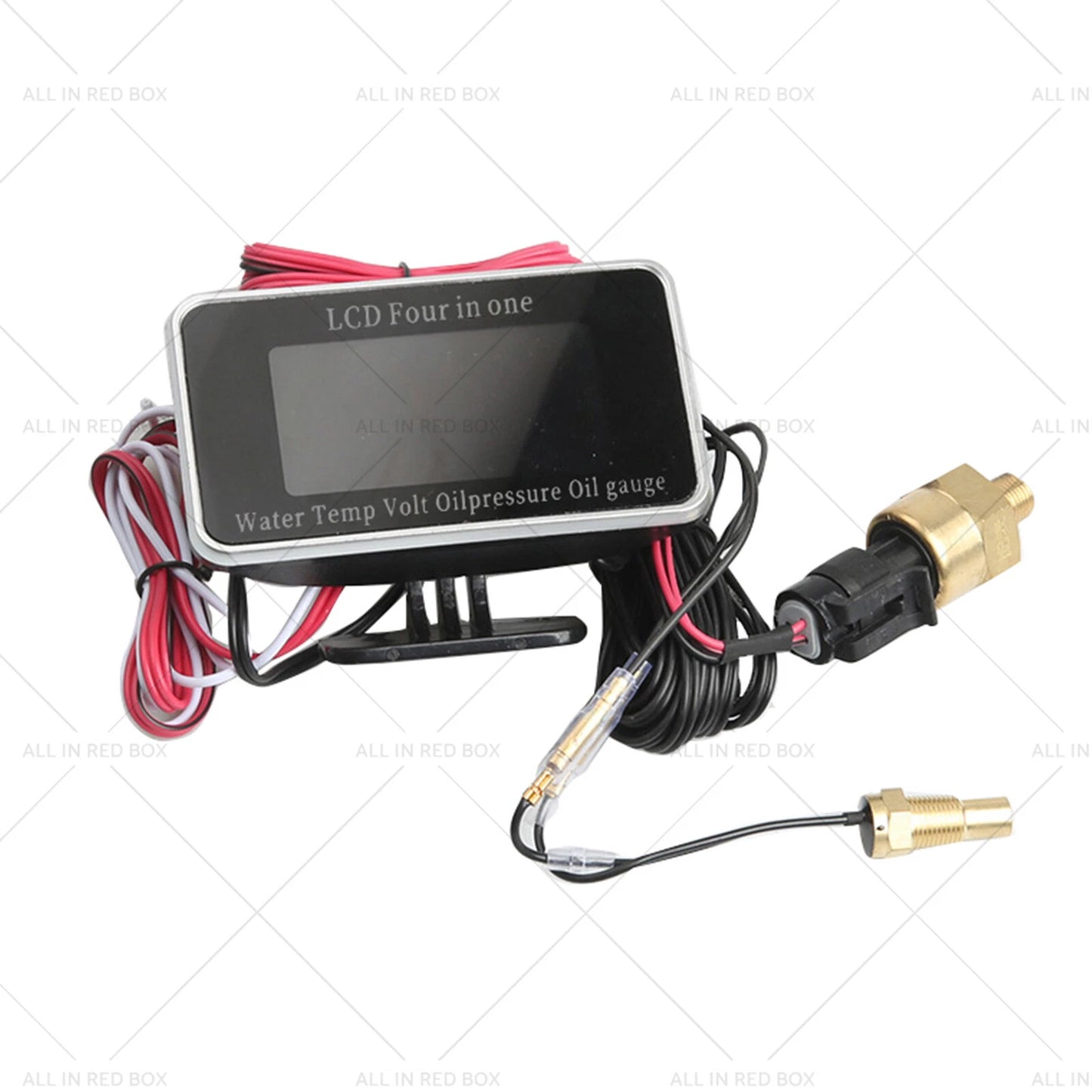 4-in-1 Car LCD Digital Oil Pressure Voltage Water Temp Fuel Gauge