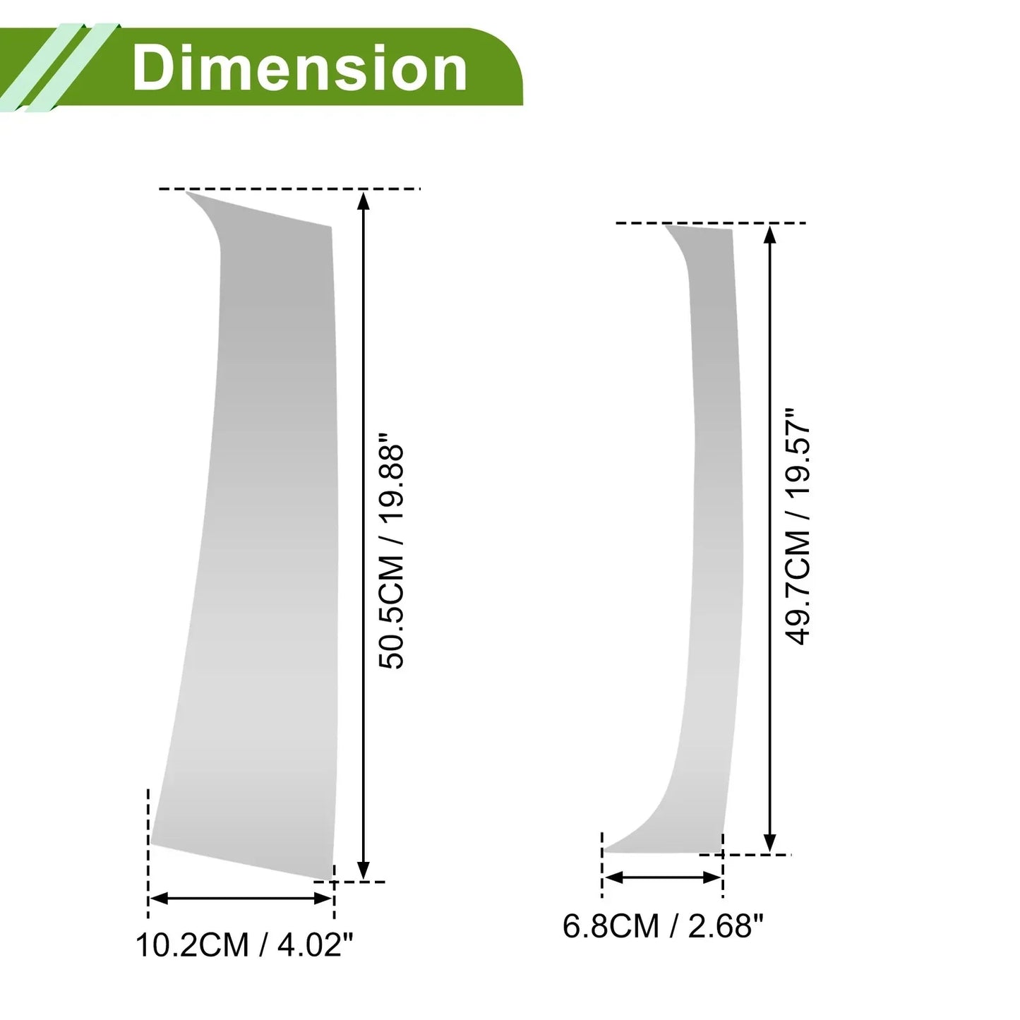 4 x Pillar Window Trim for Dodge Ram (1994-2001) Silver Tone