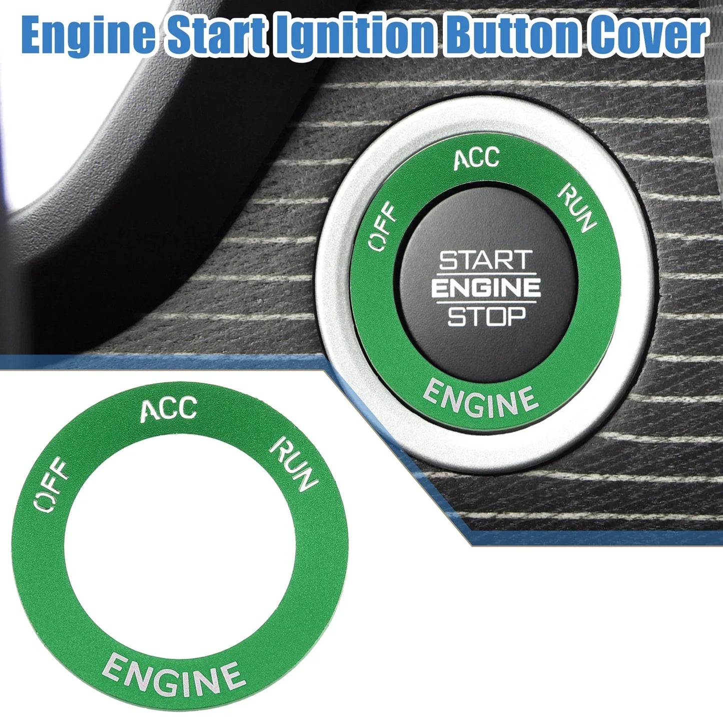 Engine Start Button Sticker for Dodge Charger Challenger Aluminum Alloy Green