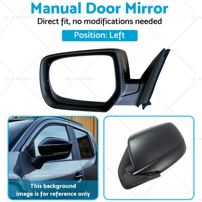 Left Passenger Side Manual Door Mirror for Mazda BT50 Ute (2006-2011)