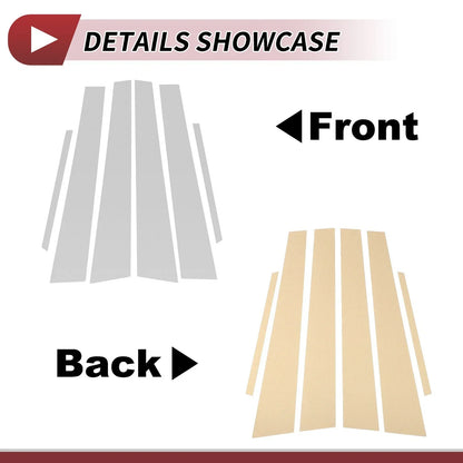 6 Pcs Door Pillar Window Trim for Lexus ES (1997-2001) Silver Tone