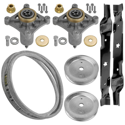 Deck Spindle Blade Pulley Belt Kit Replacement for Husqvarna LZ12597AK (2010–2010)