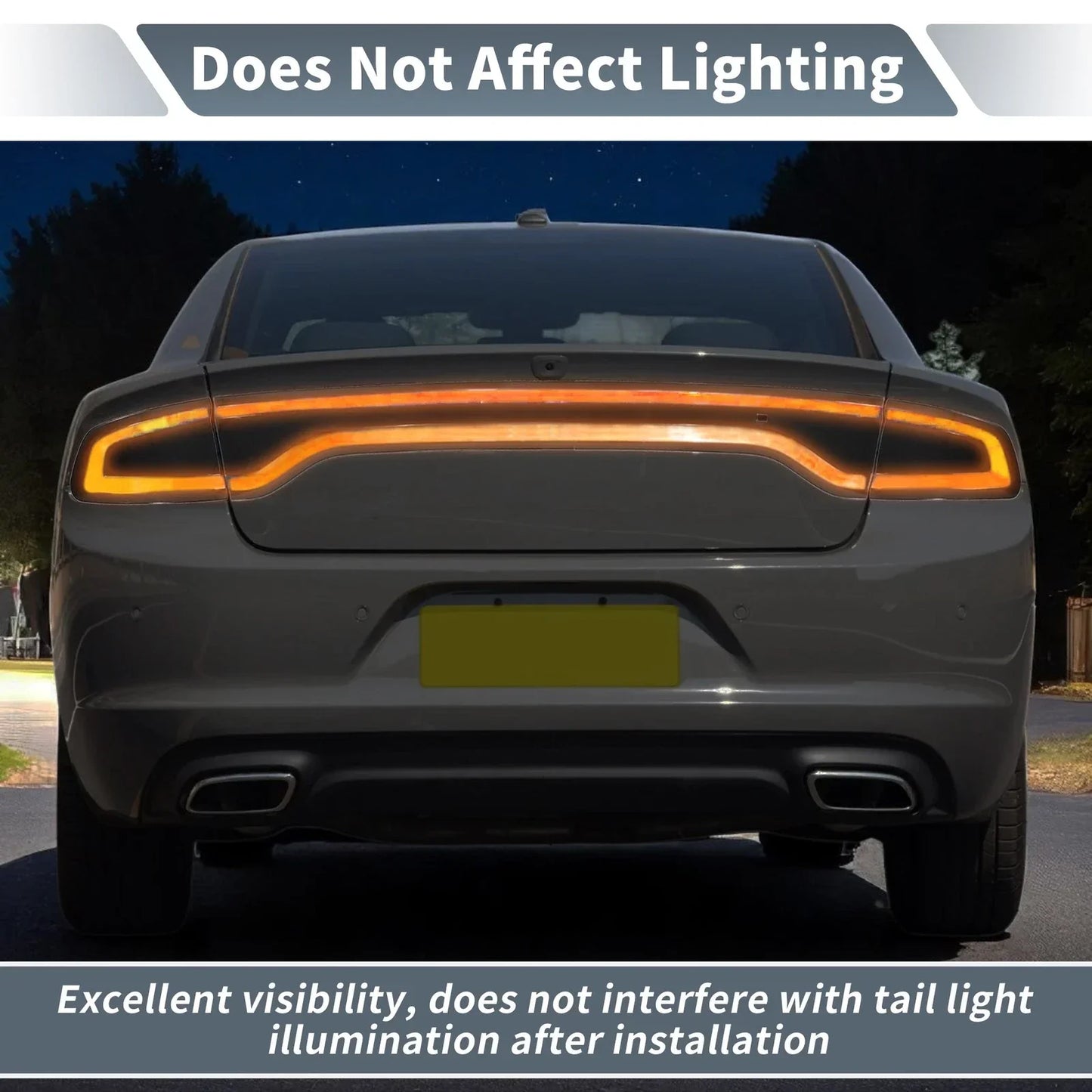 Tail Light Cover for Dodge Charger 2015-2024 - Smoked Black ABS Guard