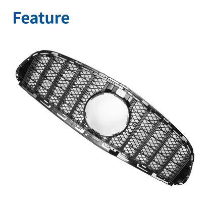 Front Upper Bumper Grille for Mercedes-Benz E200 2014-2016 Black Grille