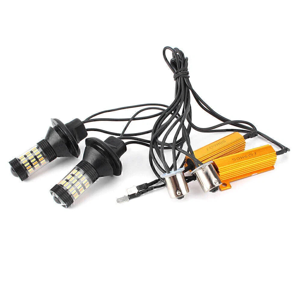Dual-Color Switchback 1156 P21W Turn Signal Lights for Car