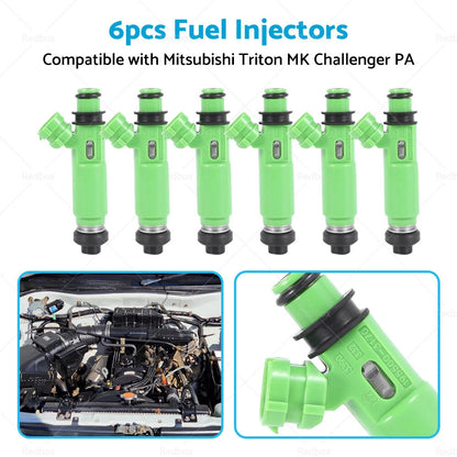 6PCS Fuel Injectors for MITSUBISHI TRITON MK 6G72 3.0L V6 (1996-2006)