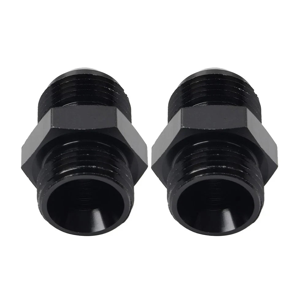 Black Aluminum AN8 Flare to 10AN ORB Male Fitting Adapters with O-Rings