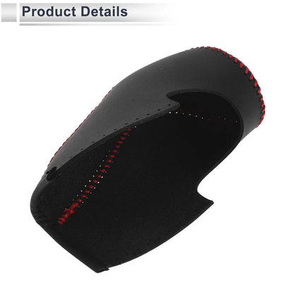 Gear Shift Knob Cover for Honda Civic 2012-2014 Black Carbon Fiber Red