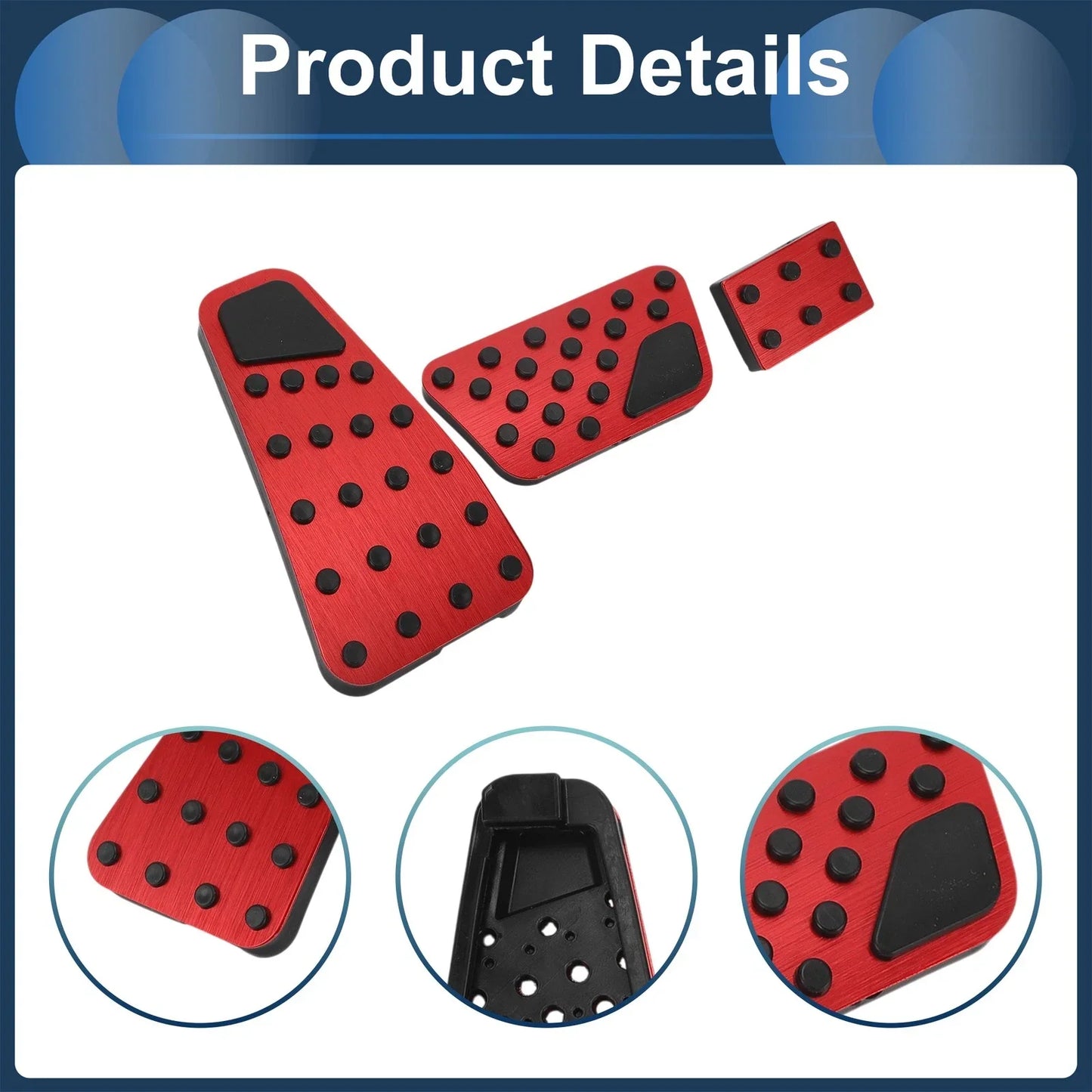 Automatic Foot Accelerator Pedal Covers 2 x Red for Dodge RAM 1500 (2010-2018)