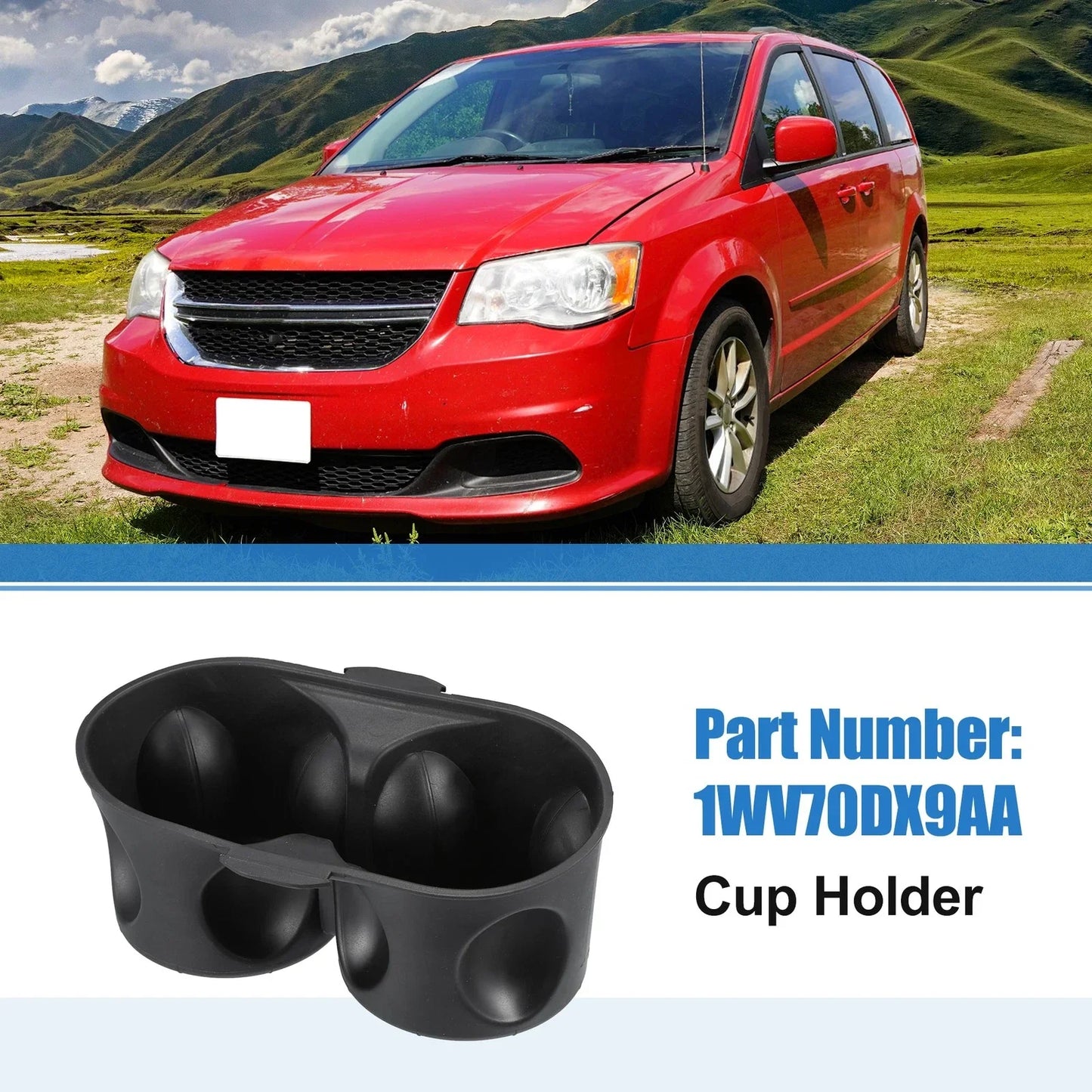 Cup Holder Replacement for Dodge Grand Caravan (2011-2020) Black