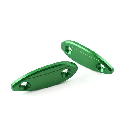 Green Motorcycle Mirror Block Off Base Plates for Kawasaki ZX6R (2009-2012)