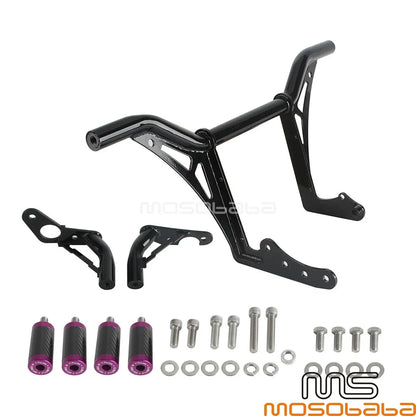 Black Front & Rear Crash Bar w/Frame Sliders for Harley Softail FXST