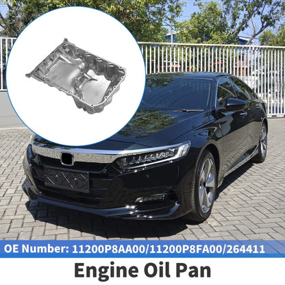Engine Oil Pan for Honda Accord (1998-2002) - 1 x Steel Silver Tone