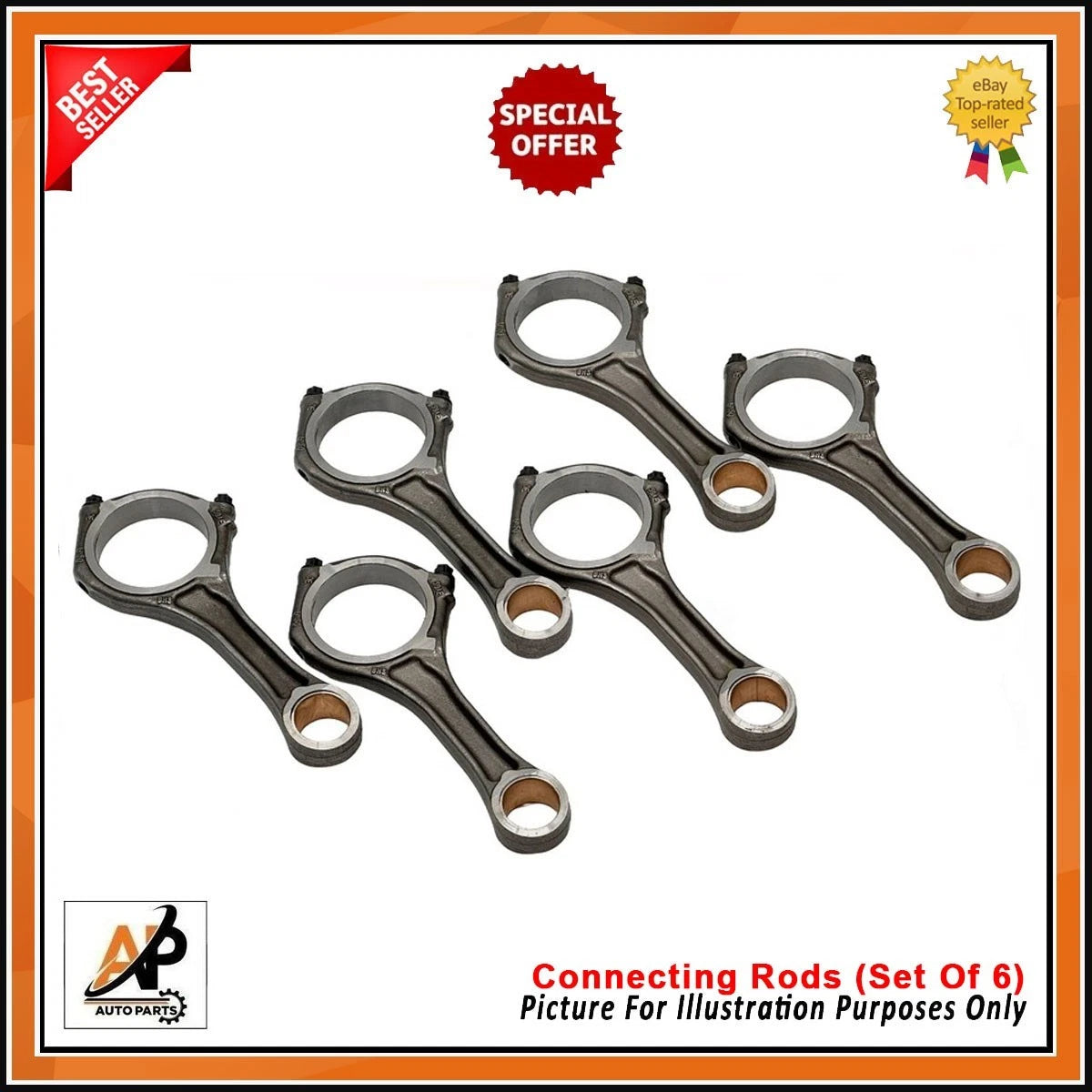 Connecting Rods Set of 6 Heavy Duty for Audi VW 3.0 TDI (2009–2016)