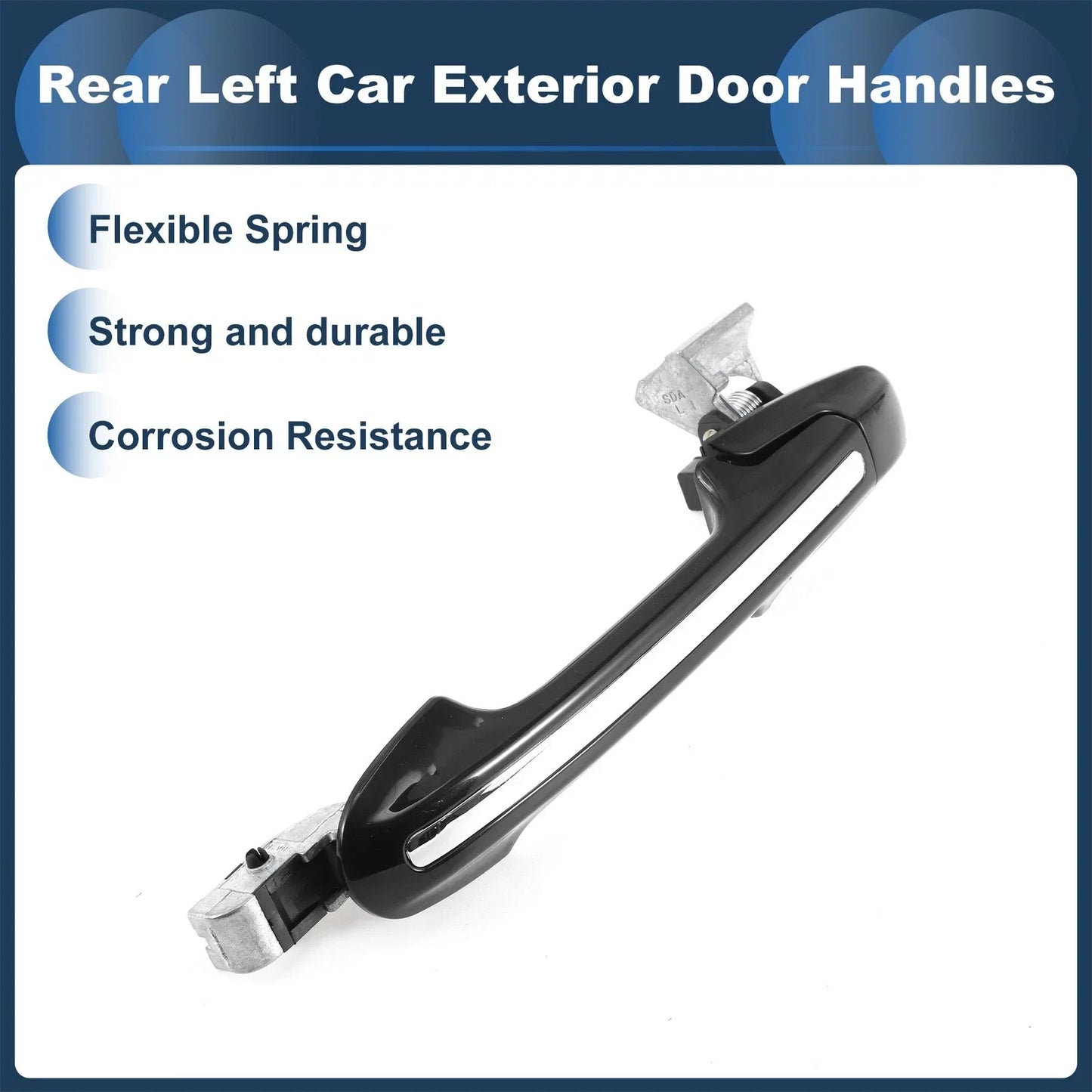 Rear Left Exterior Door Handle for Honda Accord (2003-2007) Silver Tone