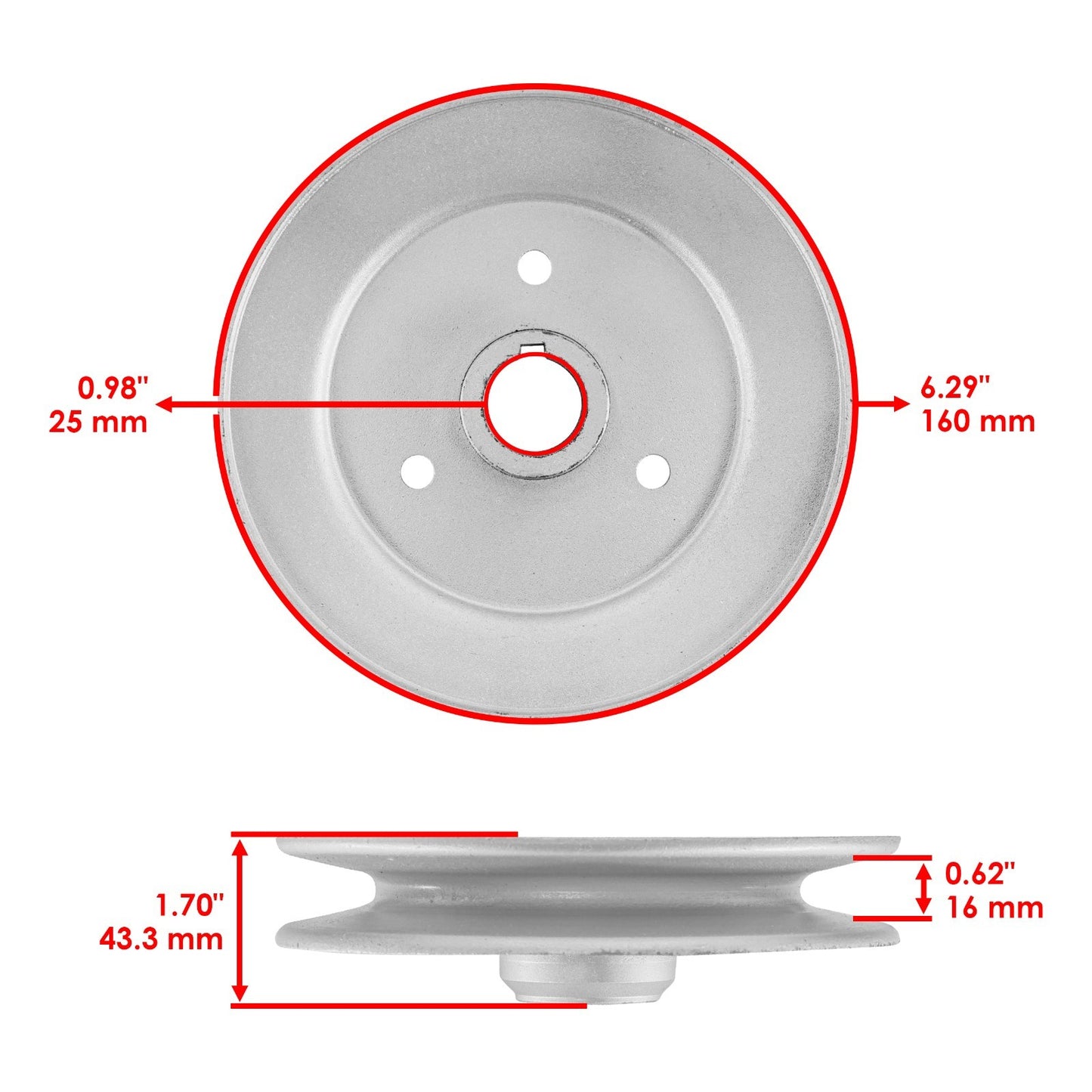 Deck Spindle Pulley 36 Inch Replacement for Exmark Viking (2005–2018)