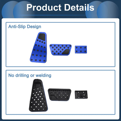 Automatic Foot Accelerator Pedal Covers 2 x Blue for Dodge RAM 1500 (2010-2018)