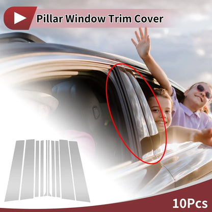 10 x Door Pillar Window Trim for Mercedes-Benz GLS (2020-2022) Chrome Silver