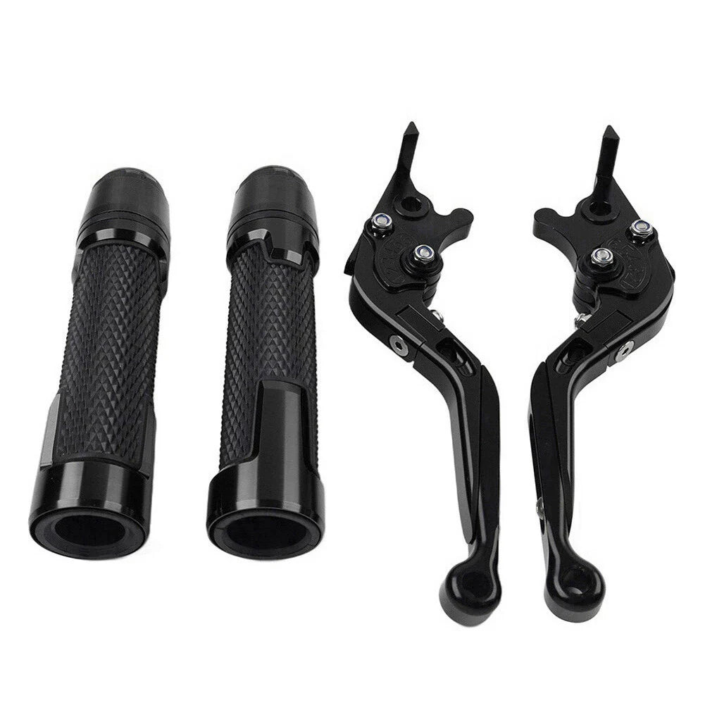 Black Extendable Brake Clutch Levers Grips Set for Suzuki GSXS125 (2017-2023)