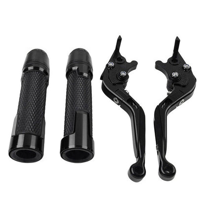 Black Extendable Brake Clutch Levers Grips Set for Suzuki GSXS125 (2017-2023)