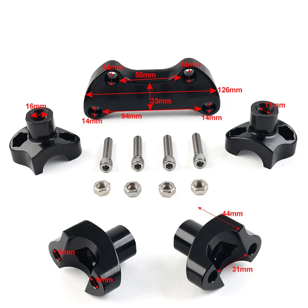 1.7" Handlebar Risers for Harley Dyna, Street Bob, Softail, Sportster (2006-2023)