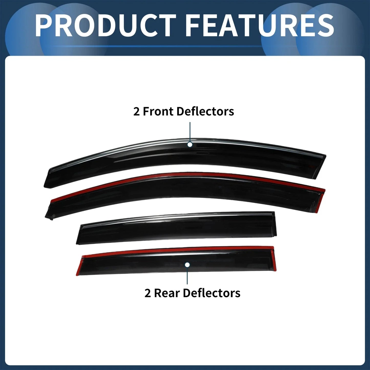 Window Deflectors for Honda CR-V 2012 Side Window Vent Visors Black 1 Set