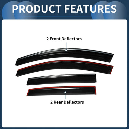 Window Deflectors for Honda CR-V 2012 Side Window Vent Visors Black 1 Set