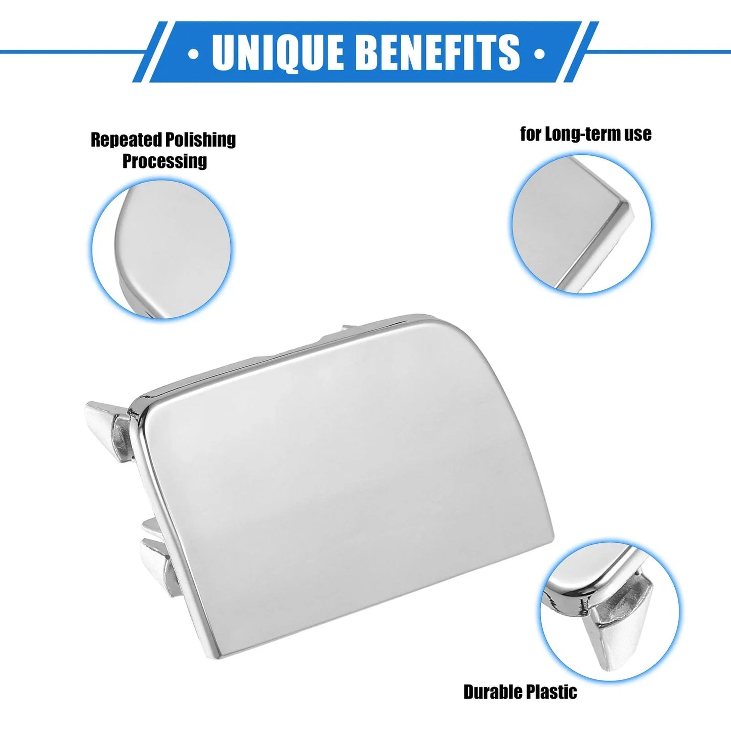 Rear Bumper Tow Hook Cover for Mercedes-Benz GLS 450 (2017-2019) Silver Tone