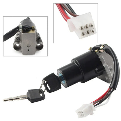 6 Wire Ignition Key Switch w/ Keys for Kawasaki KLR650 (1987-2007)