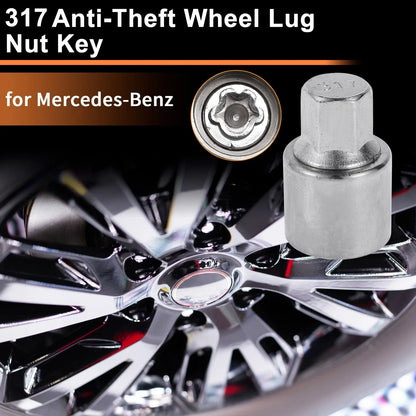 Wheel Lock Lug Nut for Mercedes-Benz with Locking Nut Key Tool