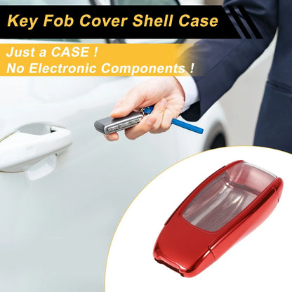Red TPU Car Key Case for Mercedes Benz E Class (2017) - 3 Buttons