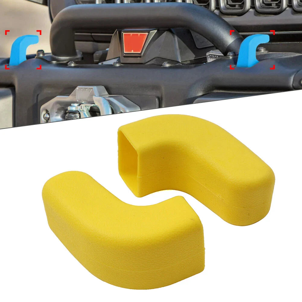Front Bumper Tow Hook Covers Yellow for Jeep Wrangler JK JL JT (2007-2023)