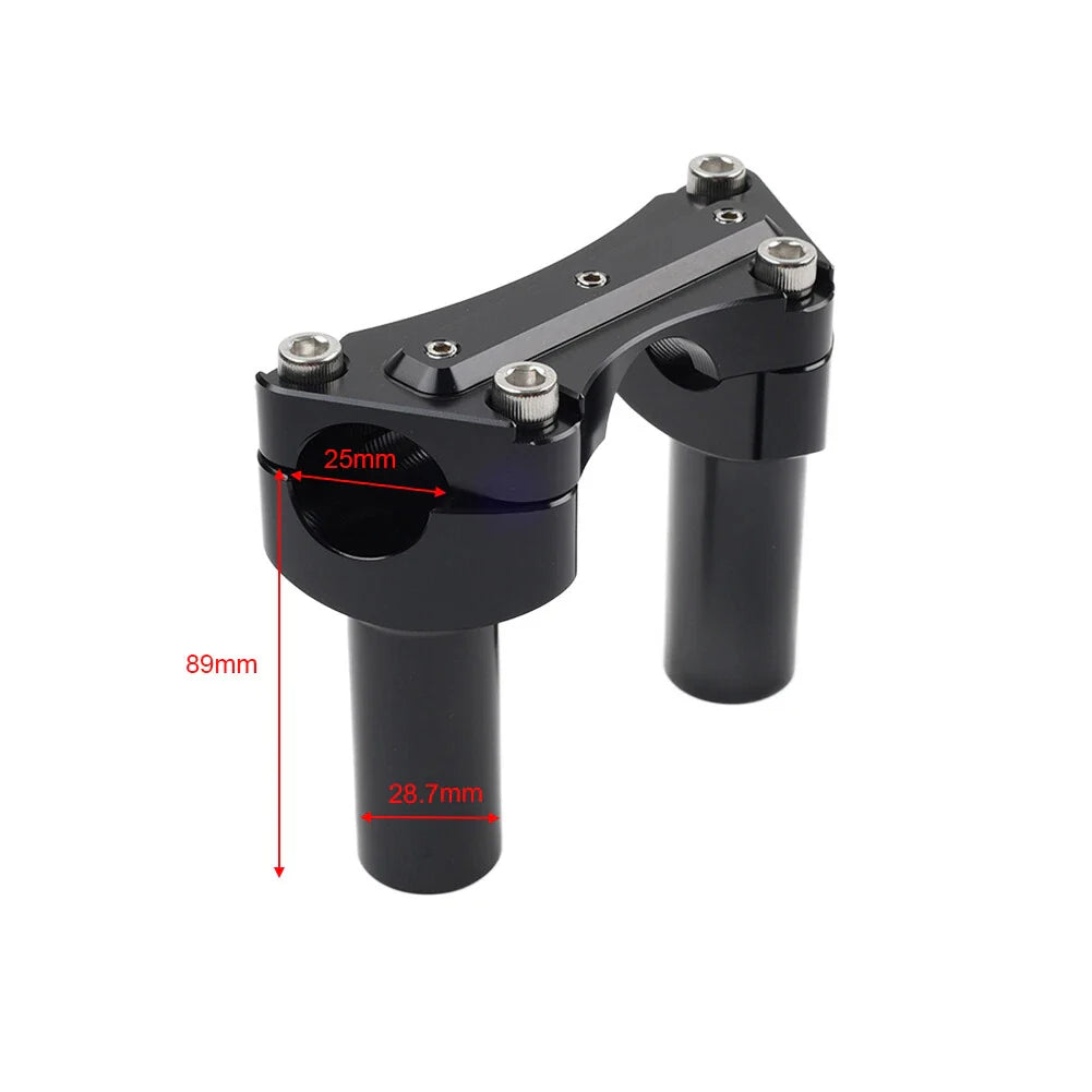 Chrome 3.5" Handlebar Riser & Top Clamp for Harley Dyna, Road Glide (2006-2023)
