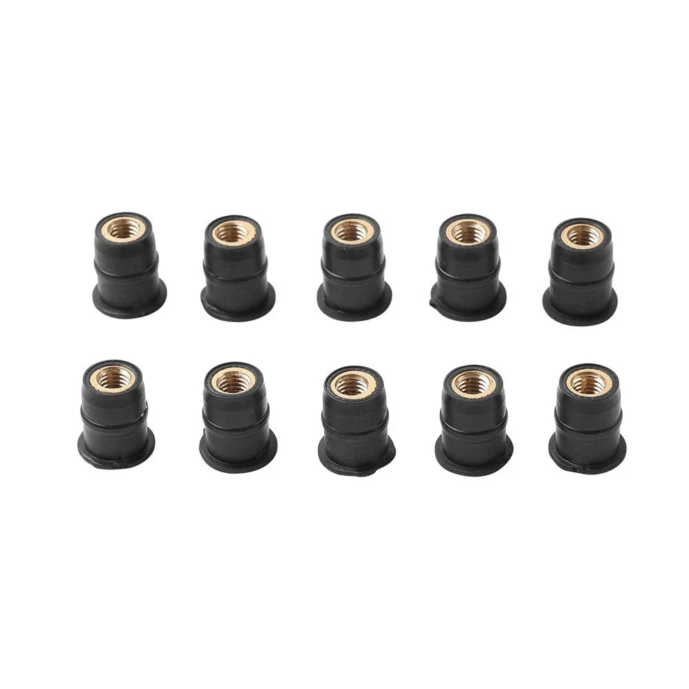 10x M5 Motorcycle Windshield Rubber Nuts Vibration Dampers for Fairing