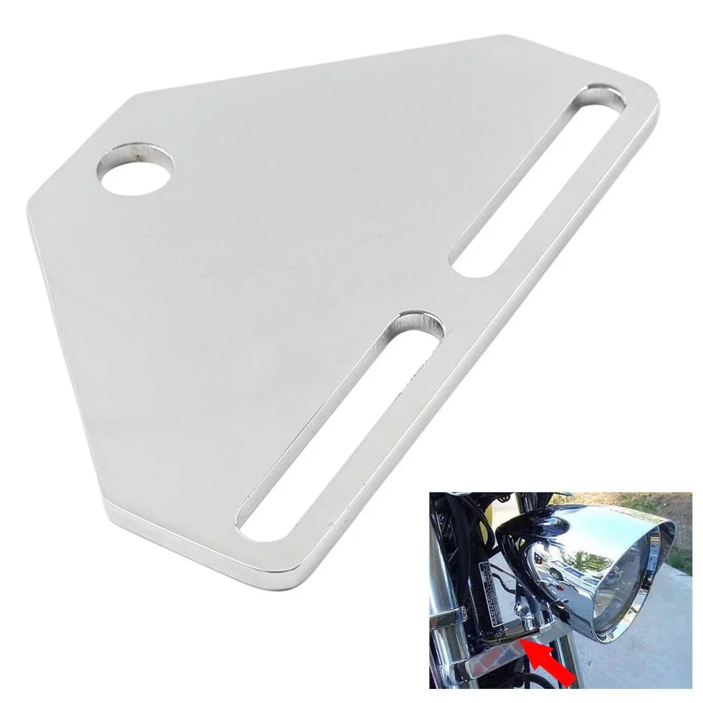 Bottom Mount Headlight Bracket Adapter for Harley Cruiser Chopper Touring Chrome
