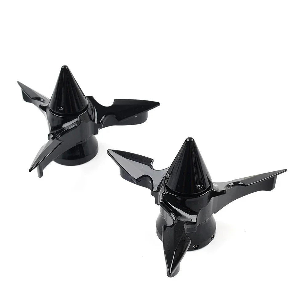 Spun Blade Spinning Front Axle Cap Nut Covers for Harley Softail Dyna