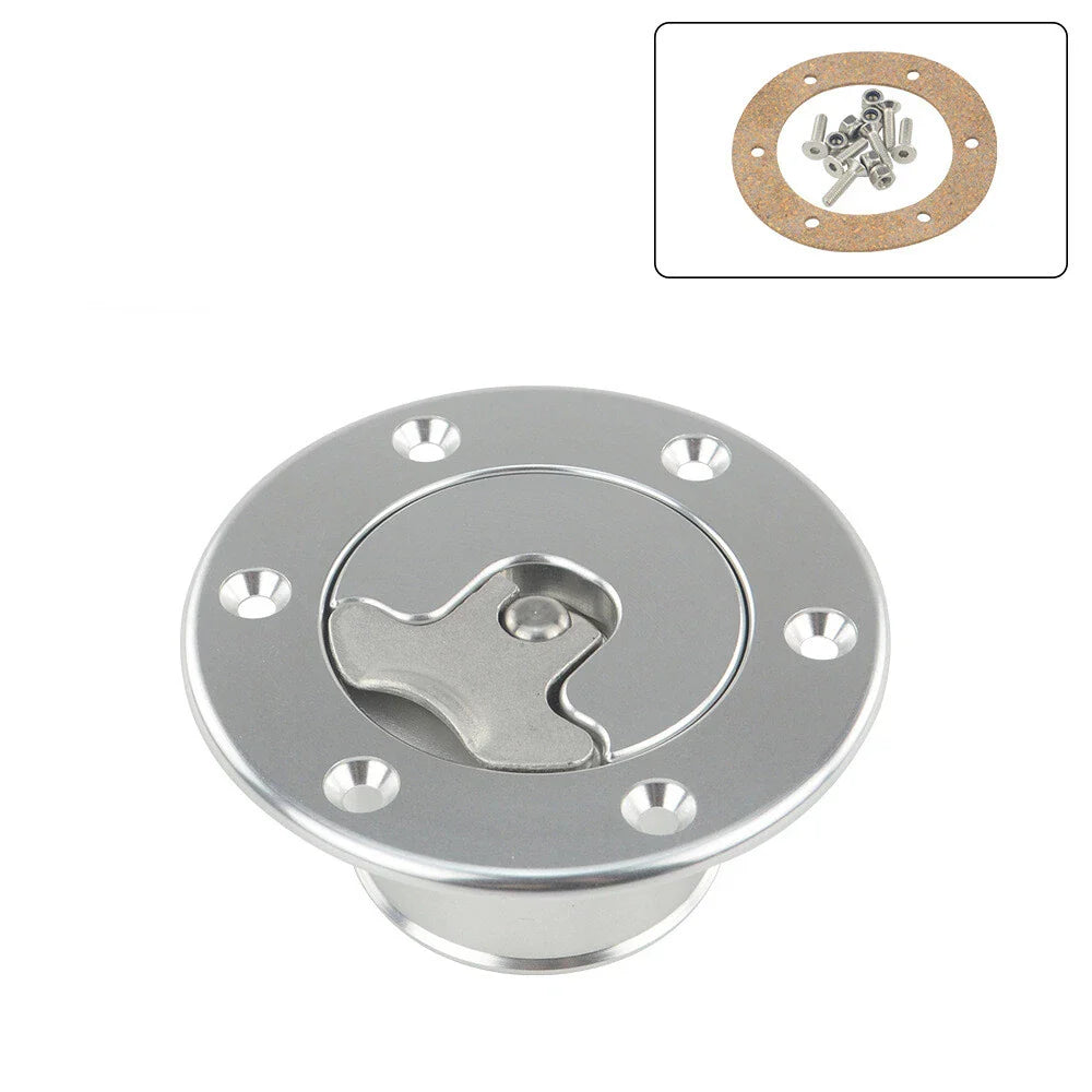 Billet Fuel Filler Neck Pop-Up Gas Cap for Universal 6 Hole