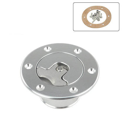 Billet Fuel Filler Neck Pop-Up Gas Cap for Universal 6 Hole