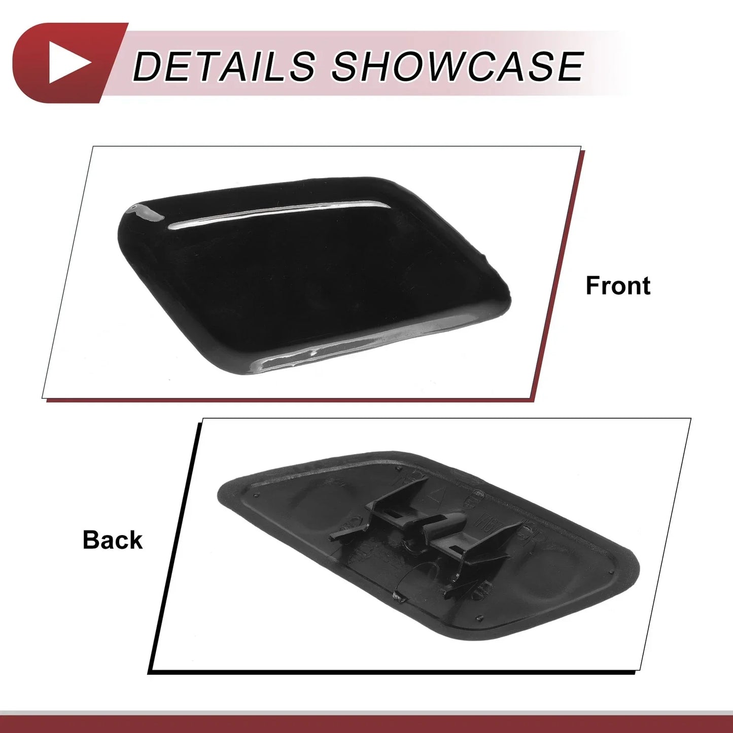 Front Right Washer Nozzle Cover for Honda Odyssey (2009-2014) Black 1 x Cap