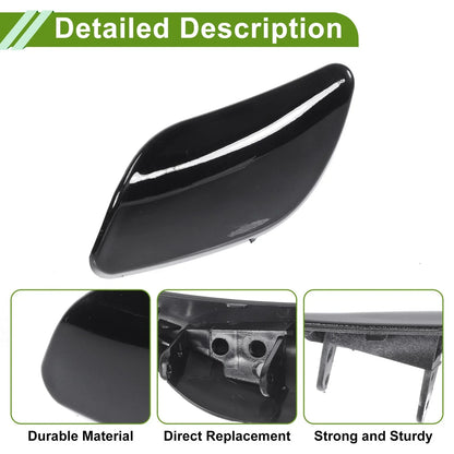 Washer Nozzle Cover Cap for Porsche Cayenne 2008-2010 (2 x Black)