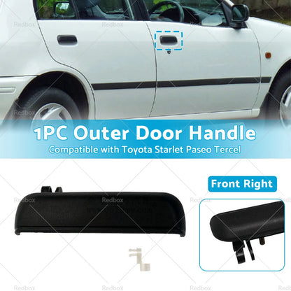 Black Front Right Outer Door Handle for Toyota Starlet EP91 (1996-1999)