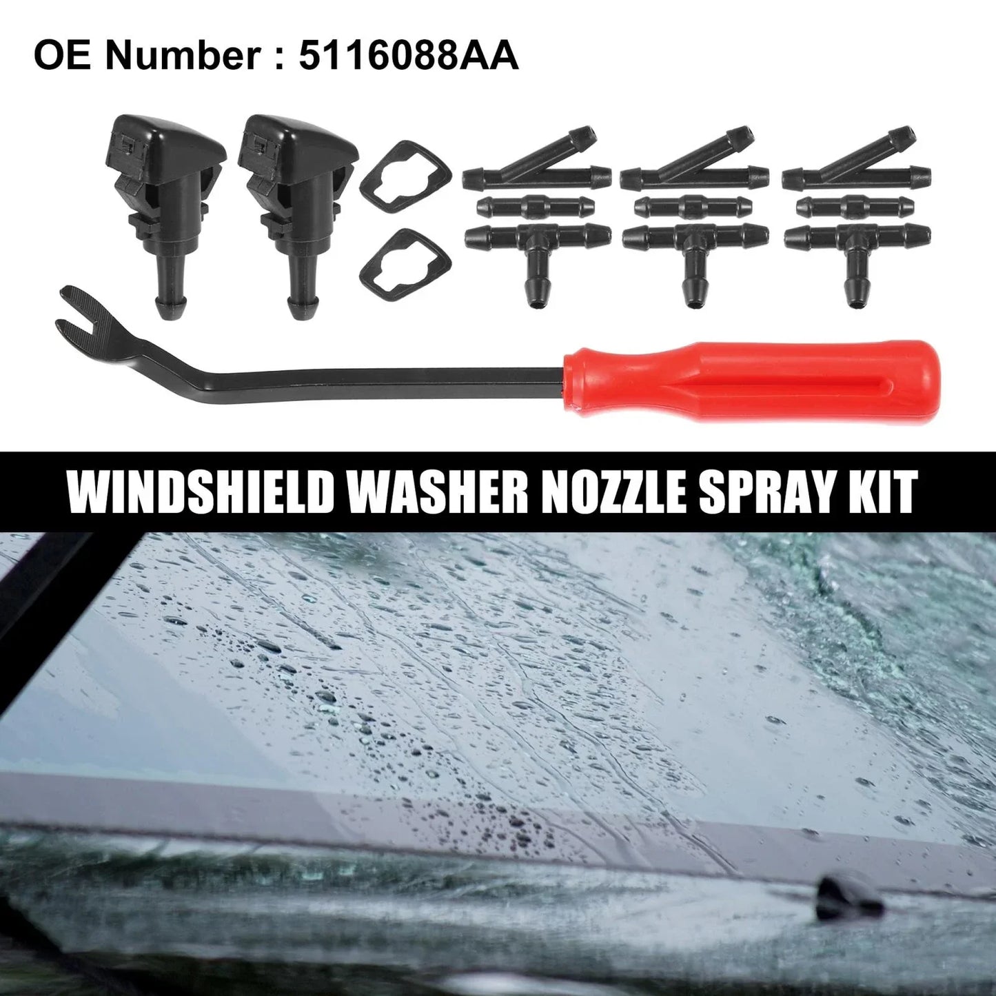 14 x Front Windshield Washer Nozzles Kit for Dodge Neon (2000-2005)