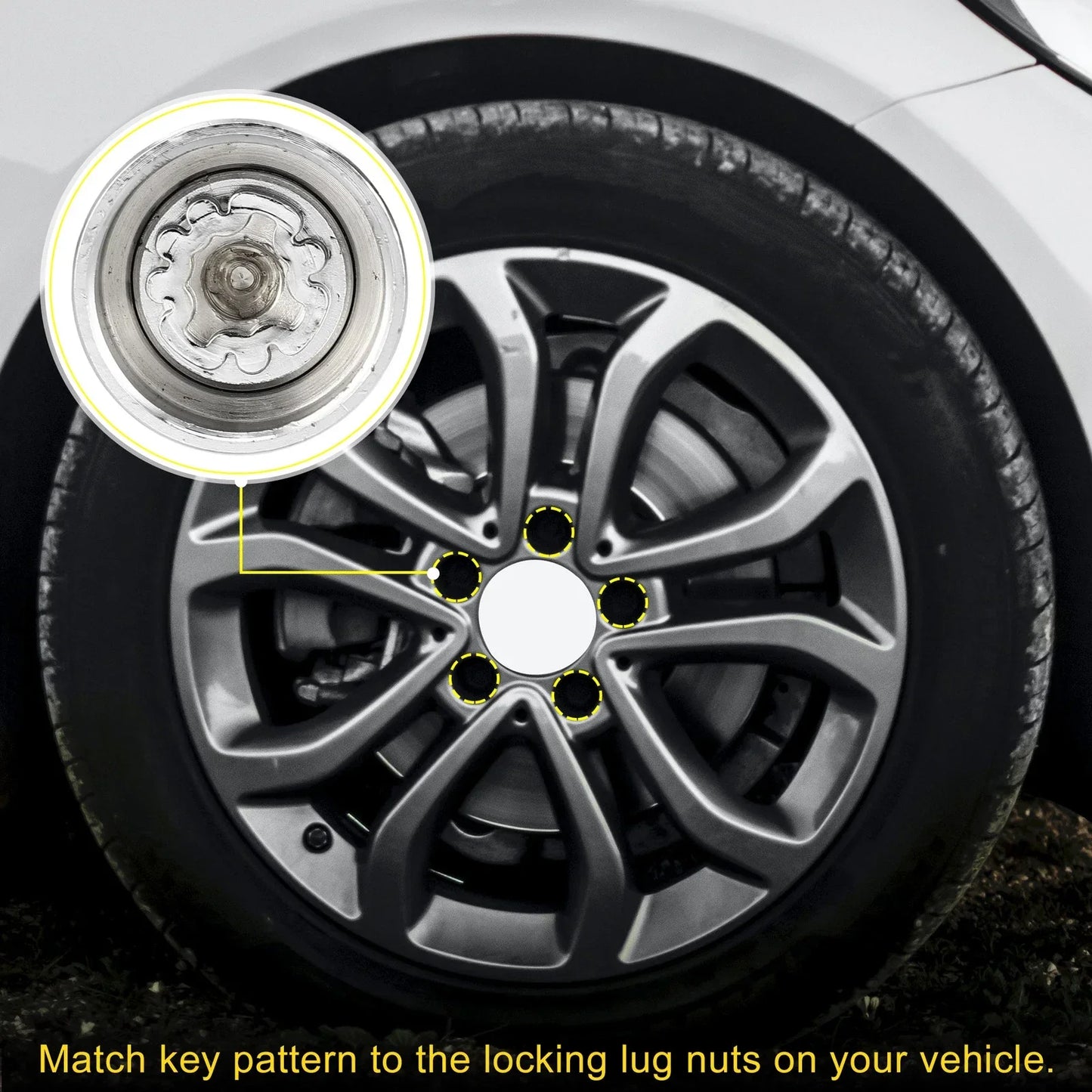 307 Wheel Lock Lug Nut Set with Protector Socket for Mercedes Benz